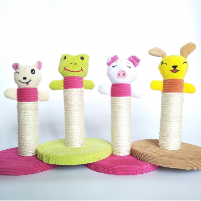 Wholesale Manufacturer Sisal Scratching Post Custom Cute Small Cat Tree Cartoon Style Cat Scratcher Toy