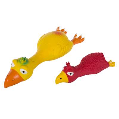 Wholesale classic chicken shape squeaky latex toys for dogs